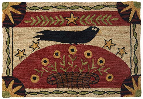 Park Designs Folk Crow Hooked Rug 24X36, 24 x 36