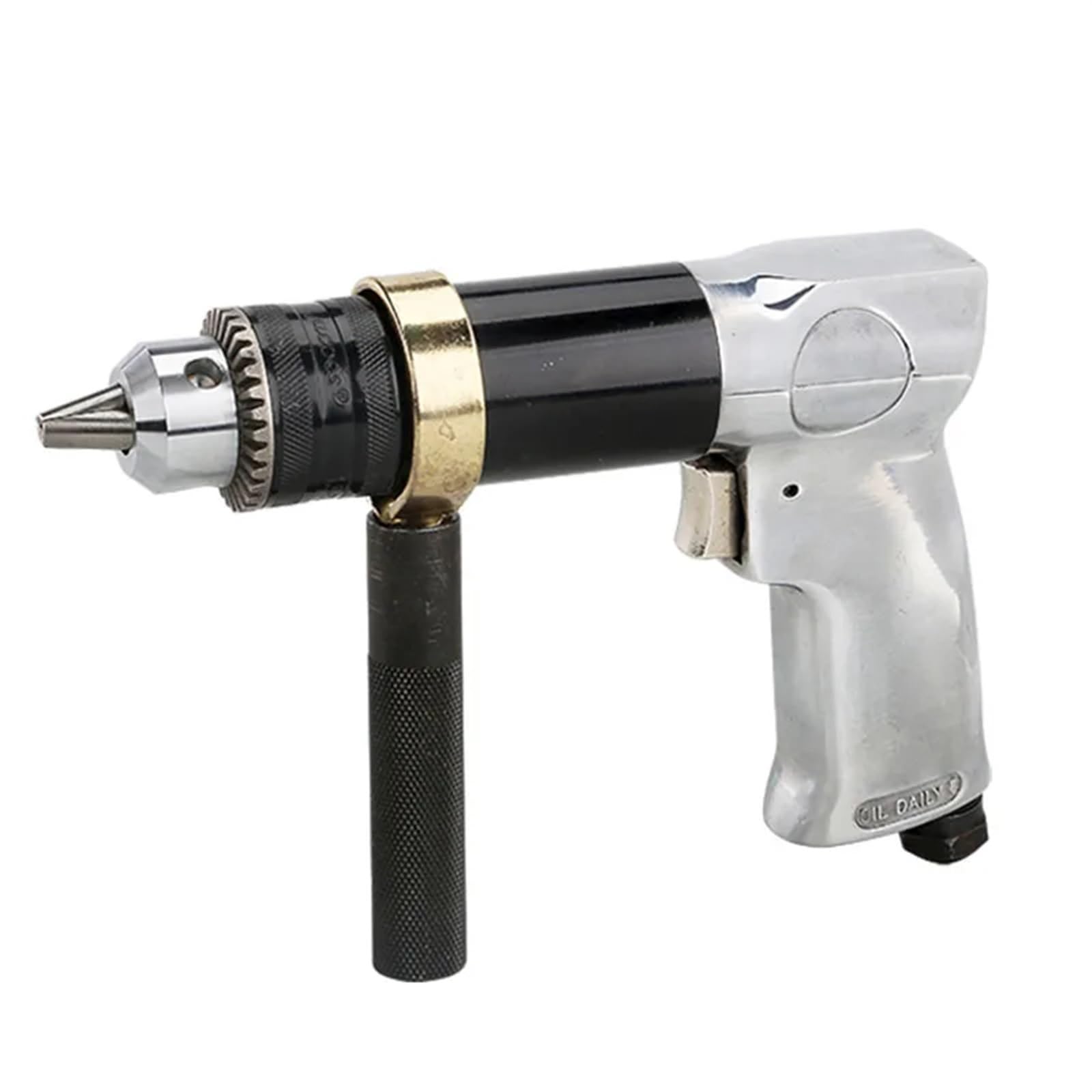 Perceuse pneumatique type pistolet pour aménager un atelier mécanique de précision