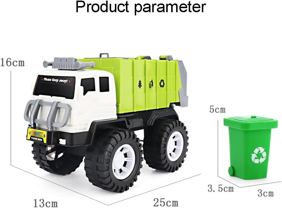 SXET Friction Powered Garbage Truck Toy Waste Management Trash Truck with Trash Bin High Simulation Recycling Clean Car Model Early Educational Toy for Boy Toy Birthday Gift : Arts, Crafts & Sewing