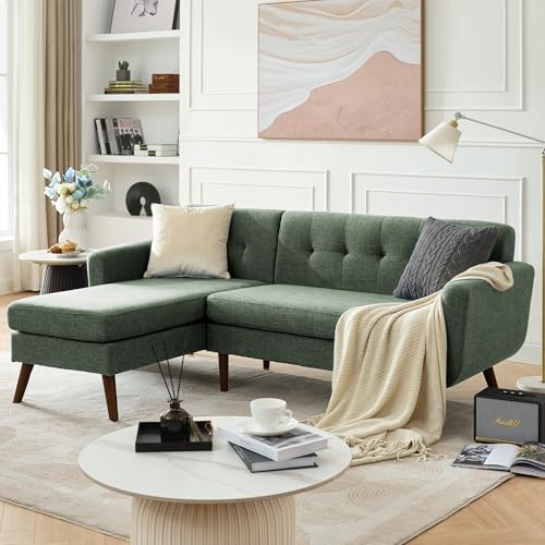 Tbfit L Shaped Couch Sofa, 80" W Mid-Century Modern Sectional