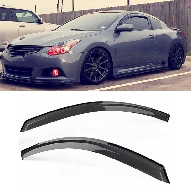Deflector de ventana compatible con Ni.ssan Altima Coupe 2008-2013, viseras de ventana de 2 puertas, protectores de lluvia, juego de 2 piezas, color