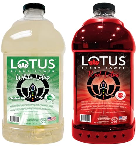 Lotus Energy Drink Concentrate 64 Fl Oz (White & Red) Pack Of 2
