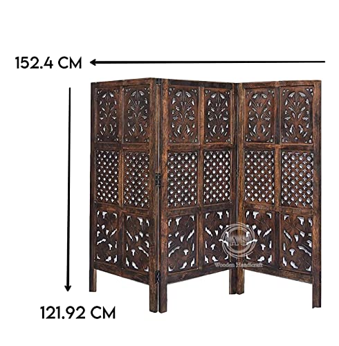 Image of Wooden Partition for Living Rooms Wall Dividers,Screen Separator Wall Divider for Hall Wall Panels for Living Room /Kitchen /Bedroom /Office /Restaurant (4ft 3-Panel)