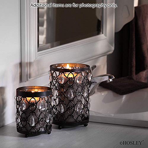 Osley 2X3 High Pillar Candles, Set Of 6 & Hosley Set Of 4 Oil Rubbed Bronze Romantic Sparkle Lantern 7.8" High. #TOP7