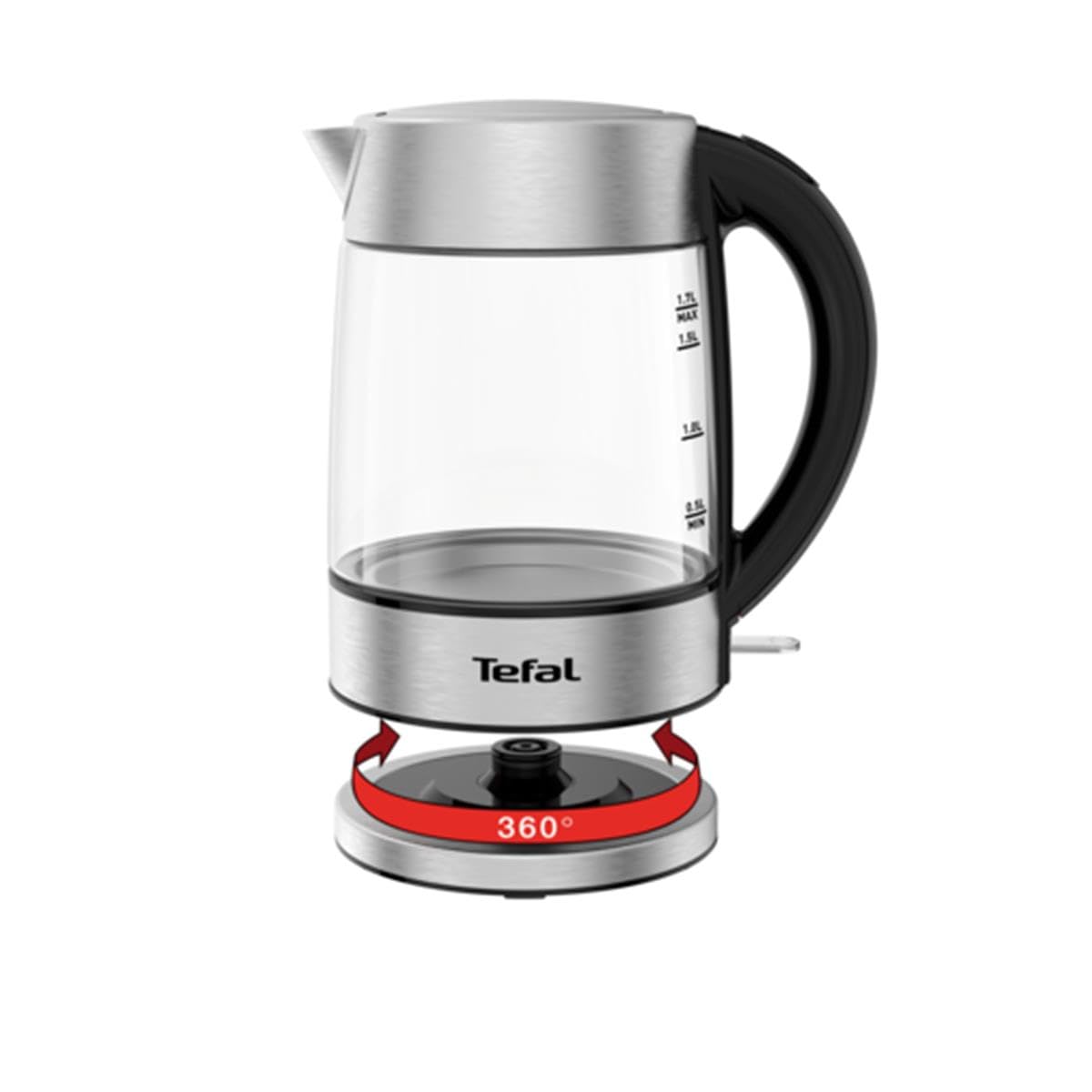 Tefal KI772D Bouilloire 1,7 L 2400 W Acier Inoxydable, Transparent
