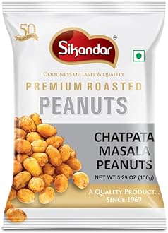 SIKANDAR Premium Roasted Peanuts 150g (Pack of 4) (600g, Chatpata Masala)