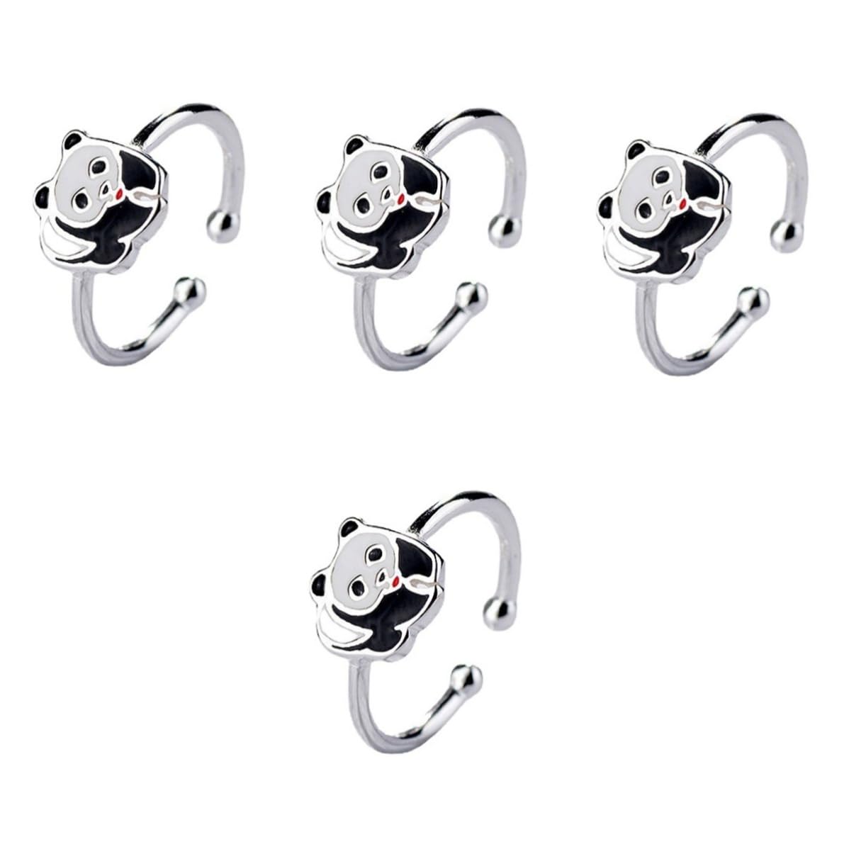 Bague Panda ajustable ouverte et personnalisée au style cool unique - 8