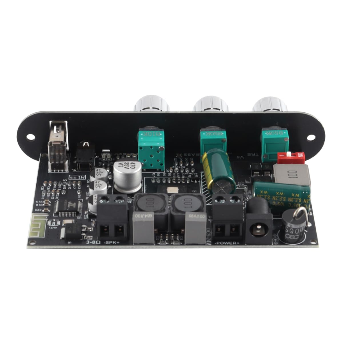 Scheda amplificatore mono ZK-1001U da 100 W con TWS Bluetooth USB AUX per veicoli da 9 a 24 V