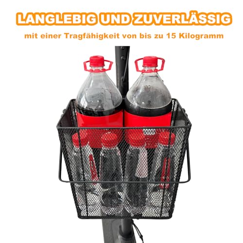 LEFELWEL E Scooter Korb, Fahrradkorb Vorne, Schnellspanner Abnehmbare E Scooter Korb Vorne, Tragkraft 15kg, Einfache Montage und Portabilität, 26cm D x 16,5cm W x 23cm H