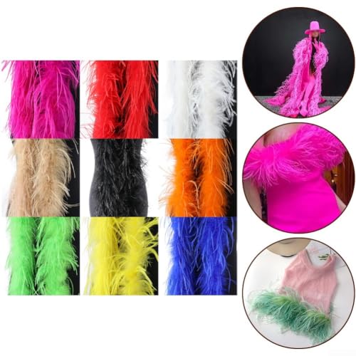 Bufanda de plumas naturales para disfraces de mujer boa roja decorativa de carnaval 5