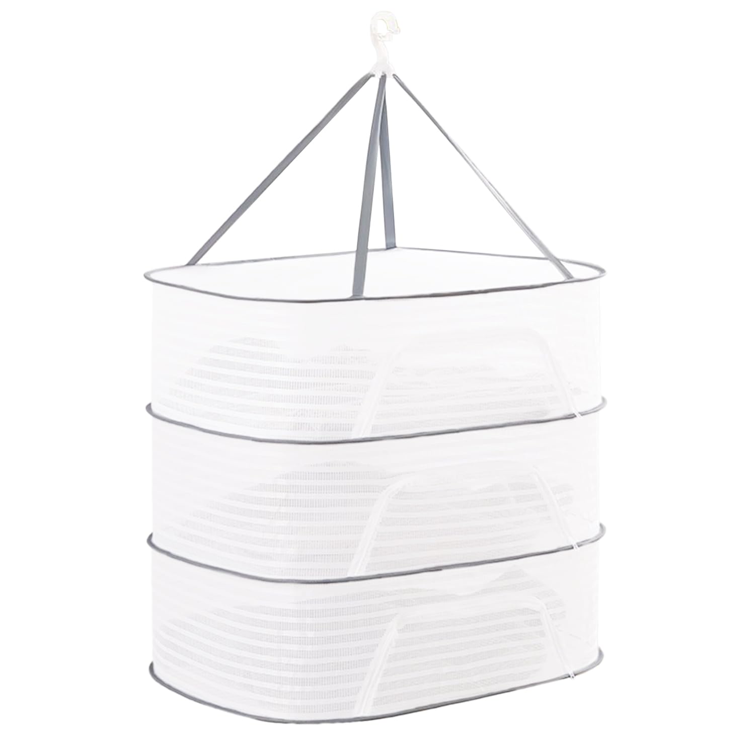 3 Layer Hanging Herb Drying Rack with Foldable Mesh Design