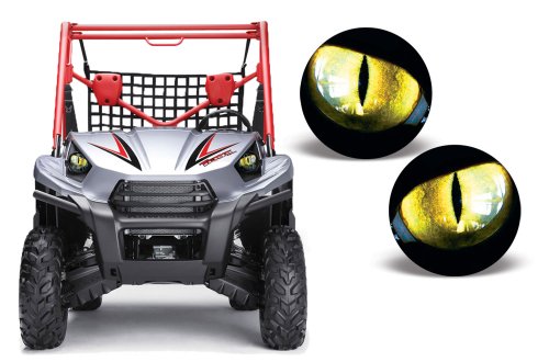 AMR Racing UTV Headlight Eye Graphics Decal Cover Compatible with Kawasaki Teryx 10-14 - Eclipse Yellow