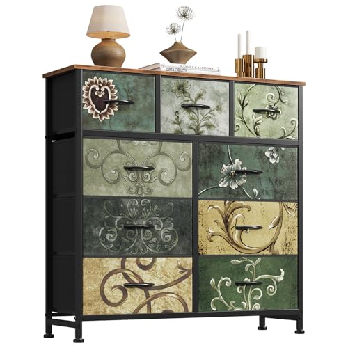 DUMOS Dresser for Bedroom, Storage Organizer with 9 Drawers, Chest