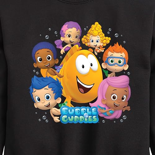 HYBRID APPAREL - Bubble Guppies - Mr. Grouper and Guppies - Toddler and Youth Crewneck Fleece Sweatshirt - Size 2T Black3