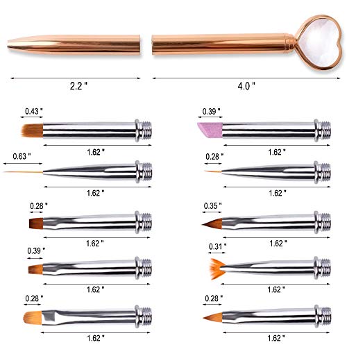 Pinceaux de rechange pour nail art dégradé acrylique multifonction pour manucure - 2