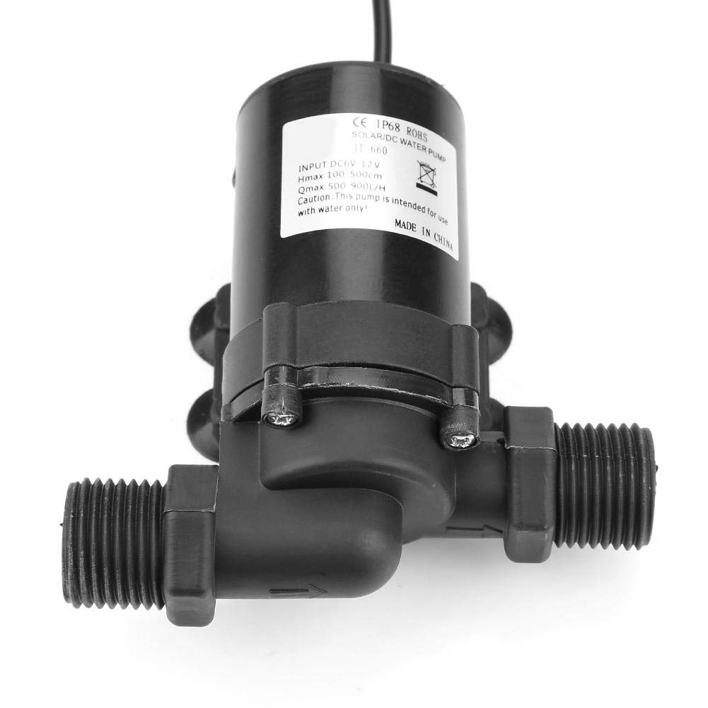 JT-660D-24 12 V mini pompa zanurzeniowa, niski poziom hałasu DC bezszczotkowa pompa wodna do solarnego podgrzewacza wody -40℃ ~ 100℃