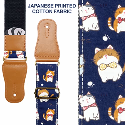 Sangle de guitare, Sangles en coton japonais pour guitare acoustique avec extrémités en cuir véritable pour guitare… - Les Beatles, Paul McCartney, John Lennon, RIngo Starr, George Harrison Sangle de guitare, Sangles en coton japonais pour guitare acoustique avec extrémités en cuir véritable pour guitare… – Image 4