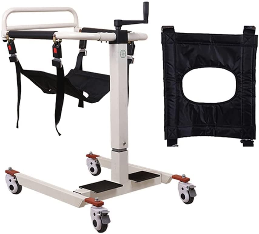 Patient Lift - Sollevatore multifunzionale con sedile imbottito per anziani e disabili, sedia a rotelle in acciaio, capacità 150 kg