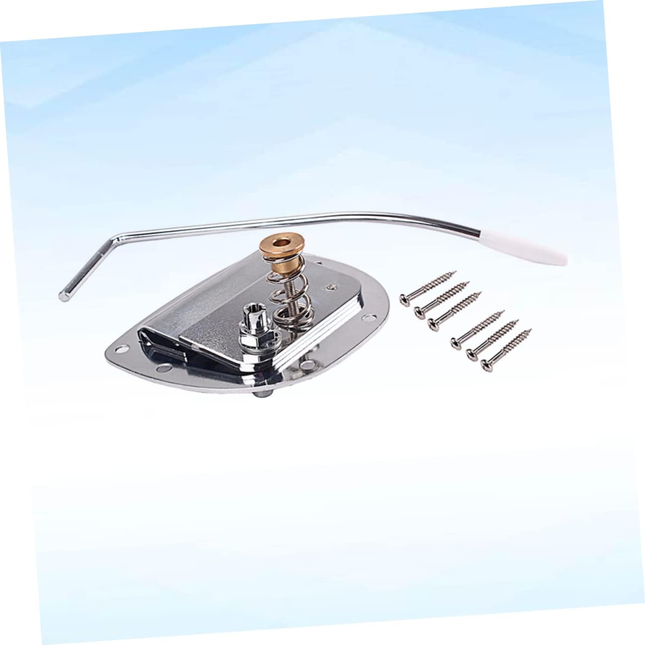 GA426 Guitar Tremolo System Bridge Tailpiece for Electric Guitars | Alloy Construction, Silver Finish, Top-Loading Layout, Adjustable Saddle Design, Easy to Install