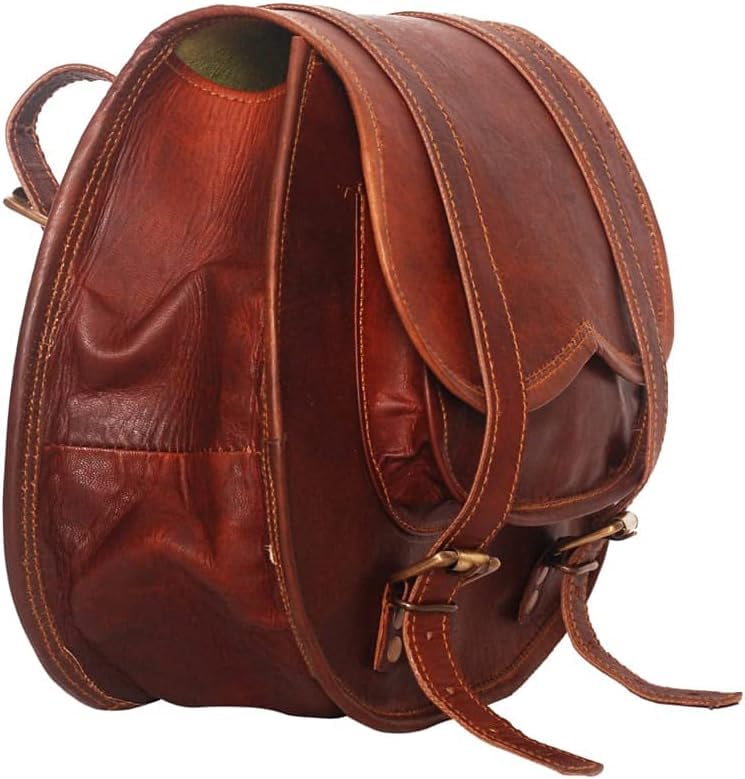 American Blue Borse da sella per moto, tasca laterale per bicicletta, borsa per attrezzi in pelle (2 tasche), Brown