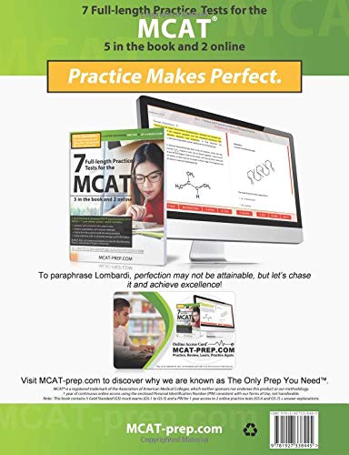 7 Full-length MCAT Practice Tests: 5 in the Book and 2 Online: 1610 MCAT Practice Questions based on the AAMC Format - Image 2