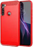 Capa Case Moto One Fusion+ Plus (XT2067) (Tela 6.5) Carbon Fiber Anti Impacto - Vermelho