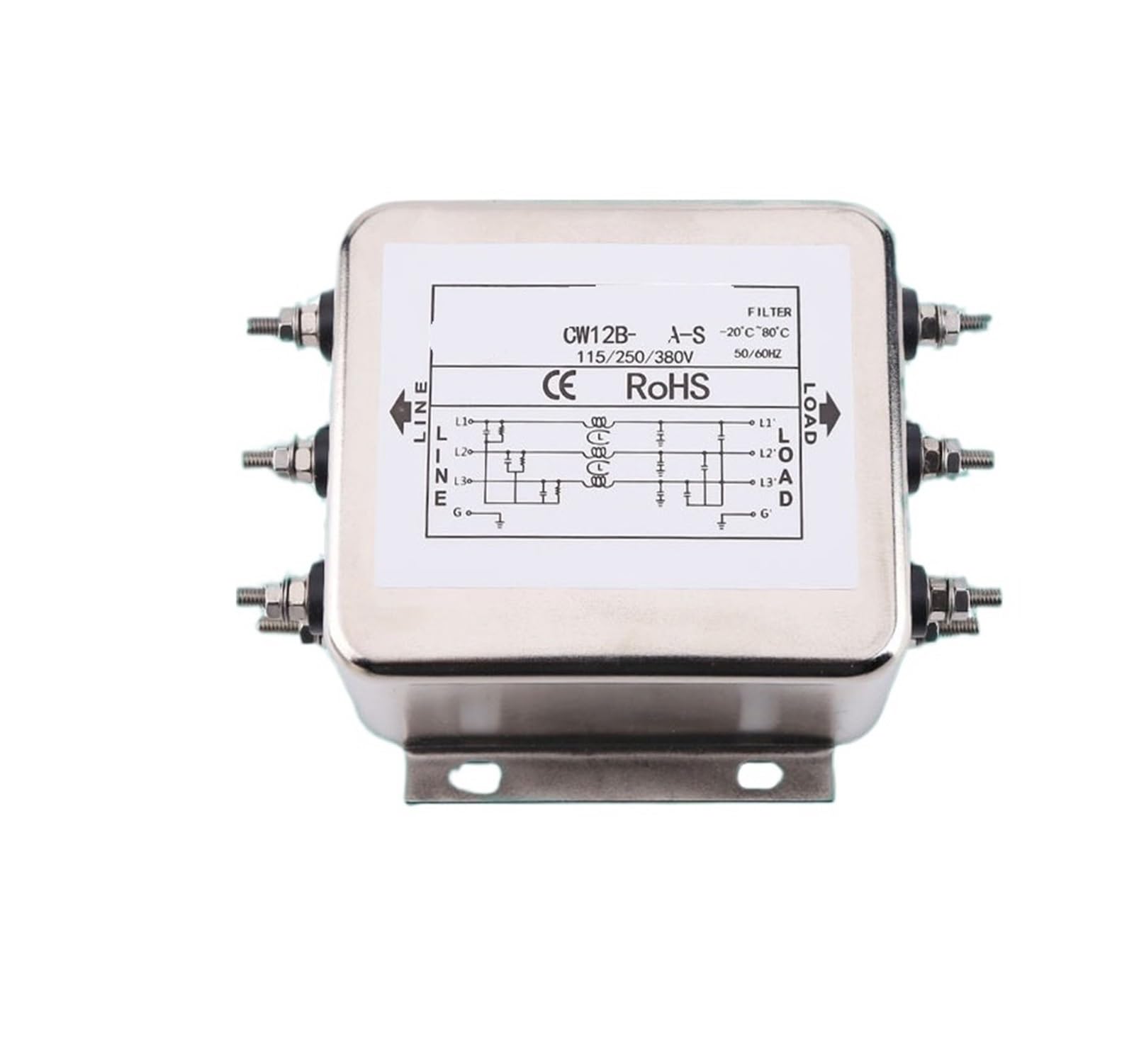 CAAUYXZW Three-Phase Three-Wire AC Power Filter Inverter CW12B 60A 50A Screw Interface(CW12B-30A-S)