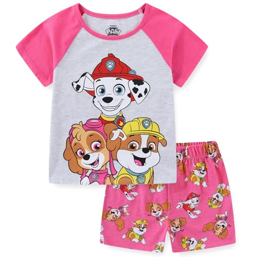 Nickelodeon Paw Patrol Girls Short Sleeve T-Shirt and Shorts Set for Toddler and Little Kids