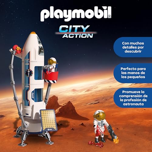 PLAYMOBIL Cohete de investigación a Marte 72011 con plataforma 5