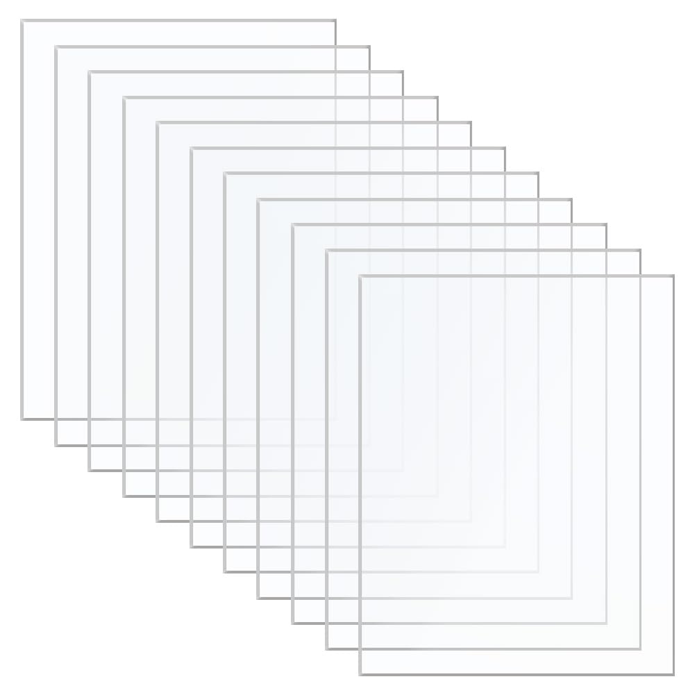 OFFCUP 11 sztuk płyt ze szkła akrylowego z tworzywa sztucznego 10 x 15 cm, 2 mm płyty akrylowe, przezroczysta folia ochronna, obustronna przezroczysta płyta ze szkła akrylowego do dekoracji