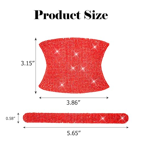 Image of 10PCS Car Door Handle Protective Cover,Bling Handle Protector,Car Door Handle Anti Scratch Sticker,Crystals Have A Reflective Effect, Making Vehicles Dazzling (Red)