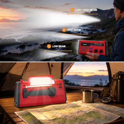 Peakeep NOAA Emergency Weather Radio Alert with Crank Solar Battery Powered - Image 5