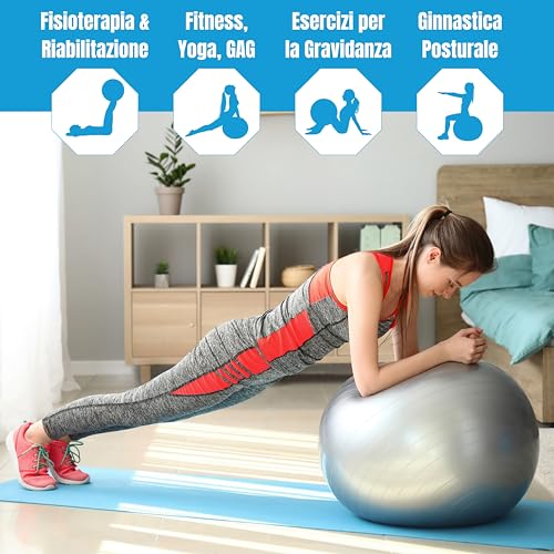 TONKEY ACTIVE LIFE Ledragomma Original Pezzi - Maxafe Gymnastics Ball, 75 cm, Black - Image 3