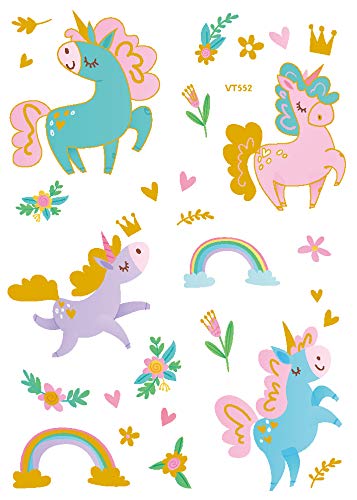 Unicorn Party Supplies Tattoos for Kids - 36 Glitter Styles | Unicorn Party Favors and Birthday Decorations