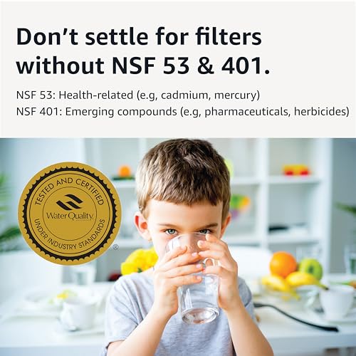 Image of Amazon Basics Enhanced Replacement Water Filters for Water Pitchers, BPA-Free, WQA & NSF Certified, Compatible with Brita Water Pitchers & Drinking Water Filter Systems, 6 Month Filter Supply, 3-Pack