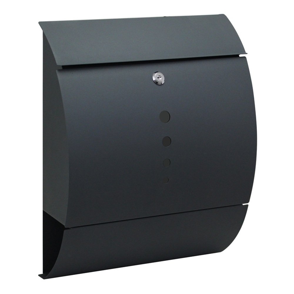 LZQ Designer brushed stainless steel letter box with newspaper holder, anthracite (ral 7016) mail letter post box wall letterbox.