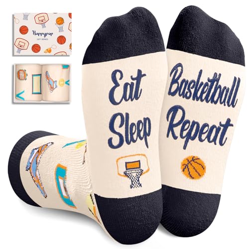 HAPPYPOP Basketball Gifts for Boys Girls - Preteen Tween Kids Basketball Socks, Stocking Stuffers