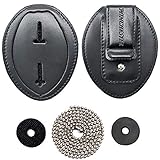Winchester Police Badge Holder Belt Clip with Chain, Universal Badge Shield Holders, Black Leather,...