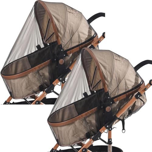 Stroller Net- mosquiito Net for Stroller | Portable Baby Stroller insecct Netting | Bassinet Net Cover for Baby | 2X Crib Net | Sun Protection for Strolling Nursery Car Travel Playpen Backpack Hiking