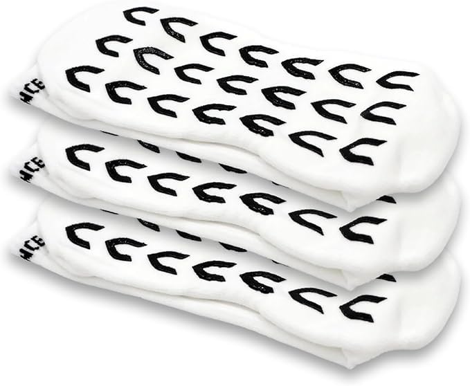 VKTRY Athletic Grip Socks - Anti Slip Sport Mid Calf - For Cleats & Sneakers | Soccer, Football, Basketball, Yoga & More, 3pk4