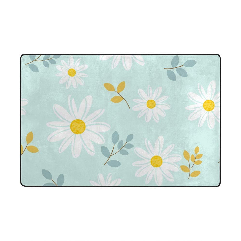 Tapis marguerite velours corail doux : fini les sols froids dans la chambre
