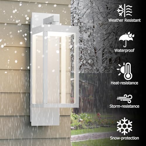 Image of Outdoor Wall Light Fixtures, Outdoor Light Fixtures Wall Mount, Wall Sconce Lighting with Led Bulbs, Anti-Rust Modern Matte Black Outside Lights for Patio Front Door Entryway Garage