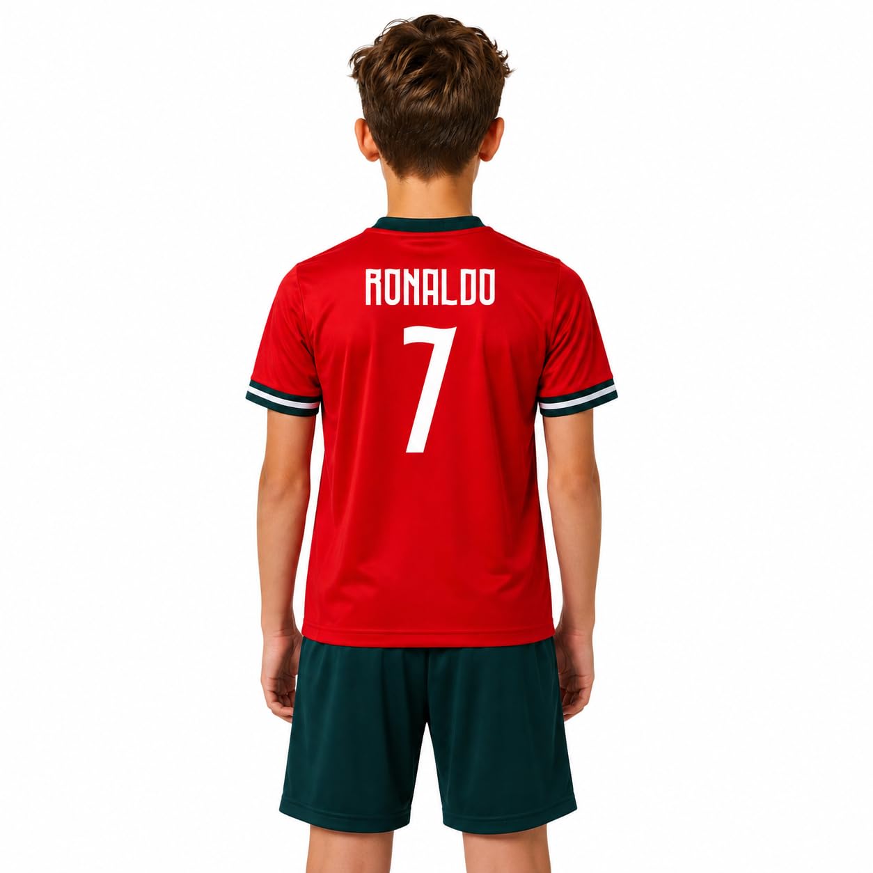 Kit Maglia e Pantaloncini Ronaldo 7 Portogallo Replica Ufficiale da Bambino
