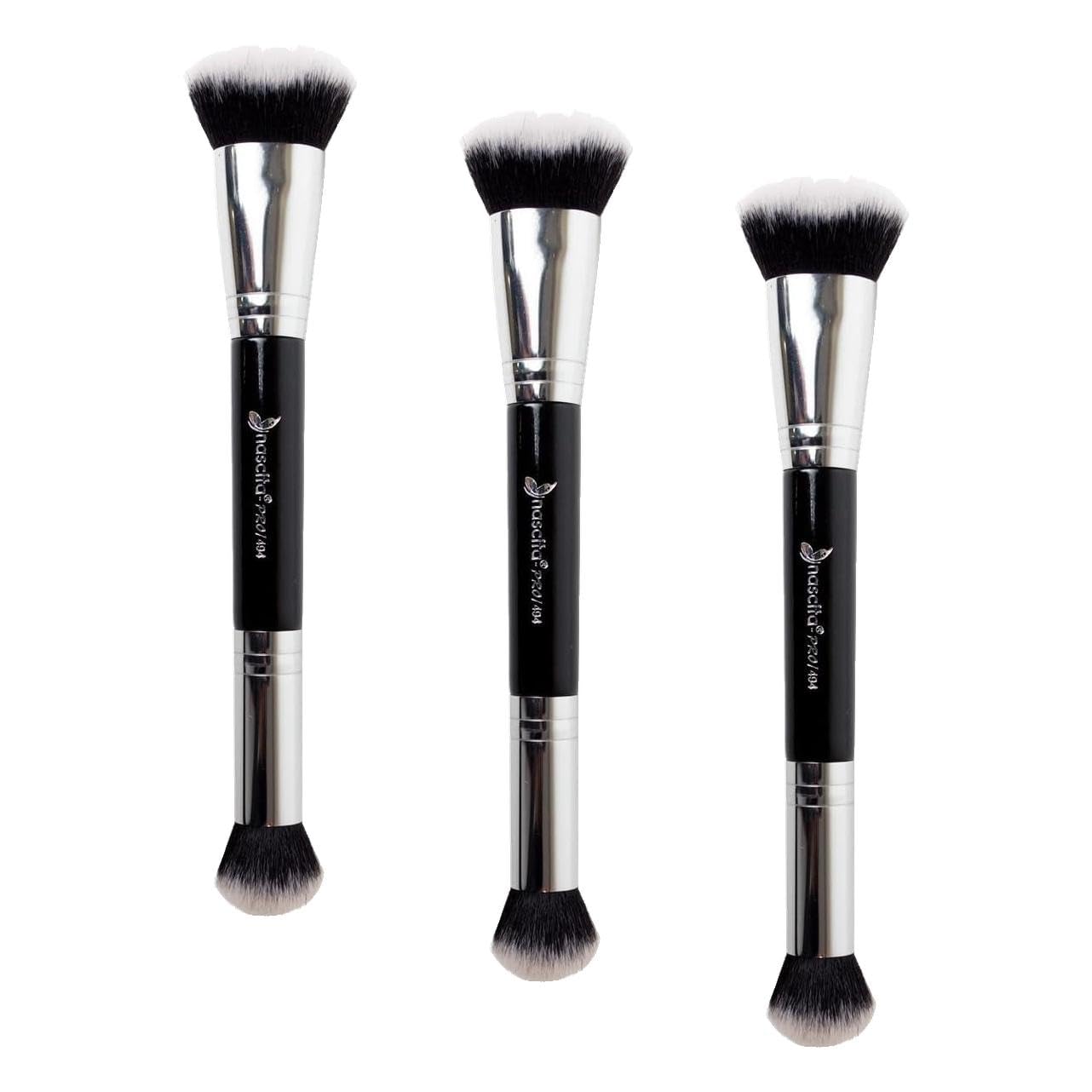 Nascita Professional Çift Taraflı Makyaj Fırçası (Açılı Fondöten & Kapatıcı) - 494 (3 paketi)