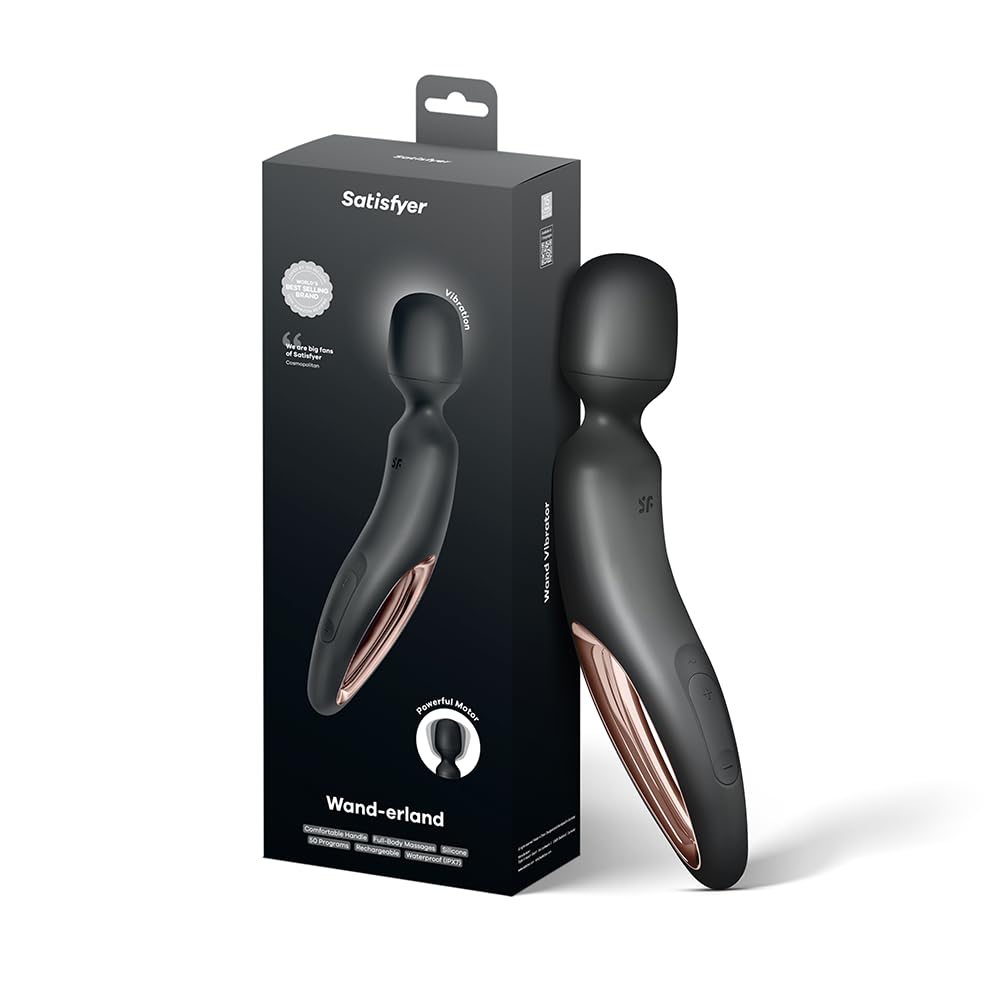 Satisfyer Wand-erland massaggiatore | dildo e vibratore per donne in un unico | Sex toy con 50 combinazioni | Stimolatore per un'esperienza di tutto il corpo | Impermeabile (IPX7) e silicone di alta