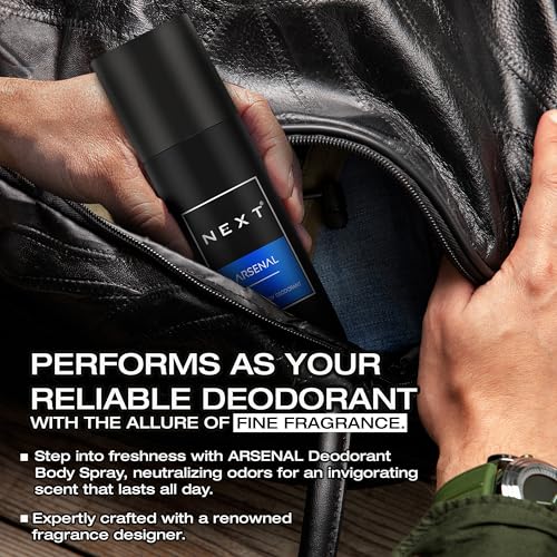 Image of Next Care Arsenal Daily Use Deodorant for Men | Perfumed Body Spray | Long Lasting Deo,150ml | Fragrance of Woody & Soothing Floral
