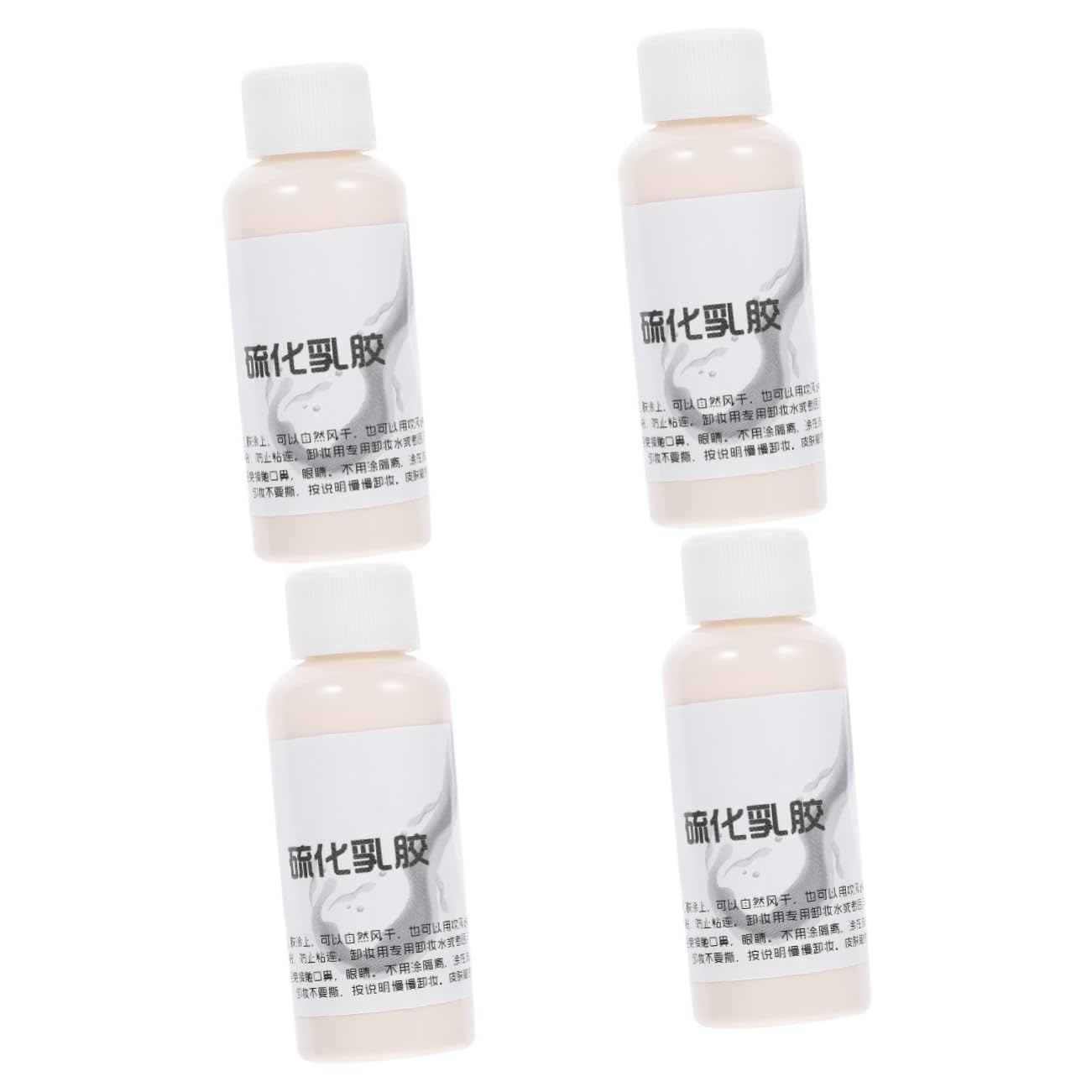 WOONEKY 4 Stück 1 flüssiges Latex halloween schminke halloween make up Falten-Make-up wrinkle schminkles Halloween-Make-up Spezialeffekt-Make-up vulkanisierter Latex Make-up Flüssiglatex