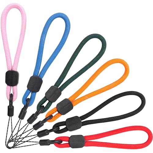 YOUOWO 6 Pack Finger Strap Ring Lanyards,Colored Rope Small lanyard For Phone Cases Keys Keychain USB ID Card Badge