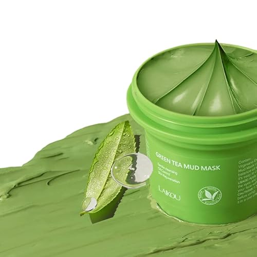 Akary Clay Mask Skin Care Green Tea Mud Mask, Natural Organic Green Tea Mud Mask With Hyaluronic Acid, Deep Cleansing Blackhead Removal Face Mask Nourishing Hydration Facial Mask For Face And Body #TOP22