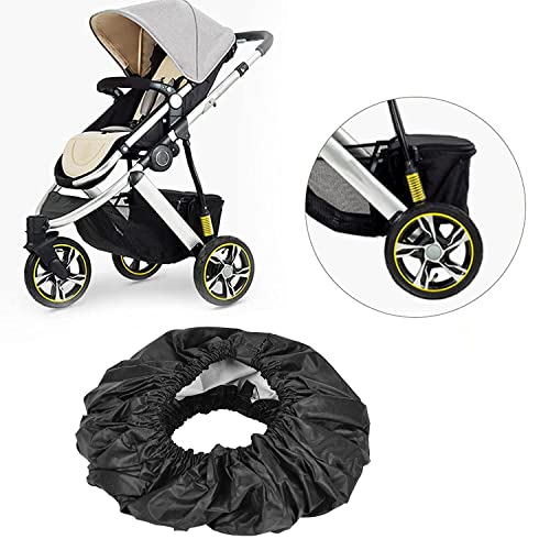 Kinderwagen Radabdeckung für Kinderwagen，Kinderwagen-Radabdeckung, 4 Stück Kinderwagen Radabdeckung,Kinderwagen-Radkappe,Kinderwagen Staubdichte Fußabdeckungfür Reisen im Freien großer Radsatz